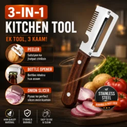 3in1 Peeler Knife Stainless Steel