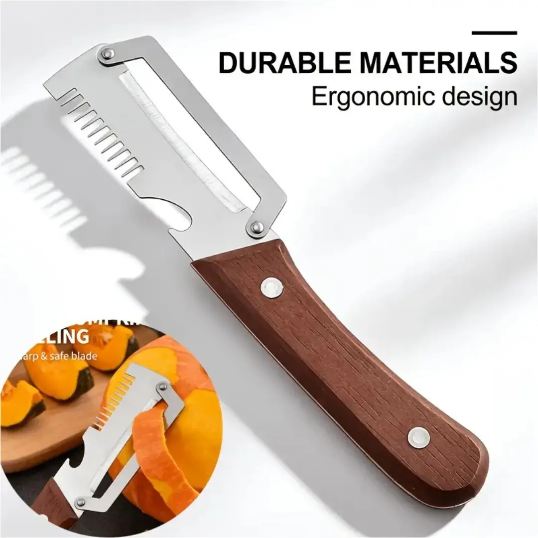 3in1 Peeler Knife Stainless Steel - Image 3