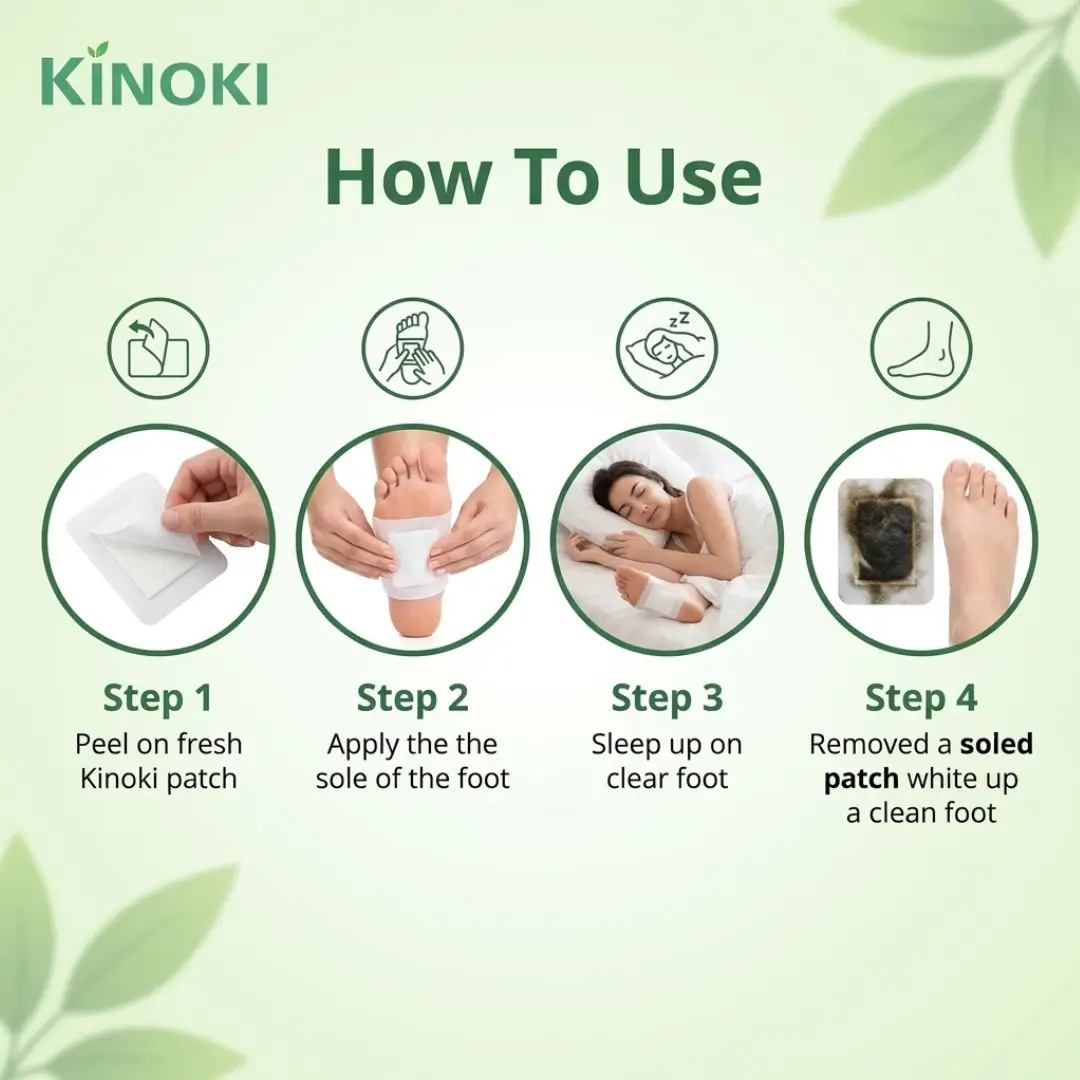 Kinoki Bamboo Vinegar Detox Foot Patches (10 Pads Pack) - Image 3