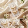 Glitter Pearl Bow Hair Clips – Gold Sparkle Butterfly Bow Hair Ties (Set of 2)